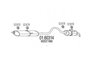 MTS 01.60314 galinis duslintuvas 
 Išmetimo sistema -> Duslintuvas
6025311688