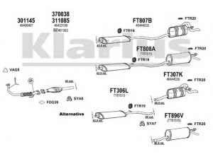 KLARIUS 330491U išmetimo sistema 
 Išmetimo sistema -> Išmetimo sistema, visa