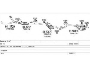 MTS C280717008216 išmetimo sistema 
 Išmetimo sistema -> Išmetimo sistema, visa