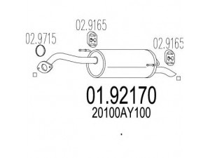 MTS 01.92170 galinis duslintuvas 
 Išmetimo sistema -> Duslintuvas
20100AY100