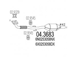 MTS 04.3683 katalizatoriaus keitiklis 
 Išmetimo sistema -> Katalizatoriaus keitiklis
6N0253058NX, 6X0253058DX, 6N0253058NX