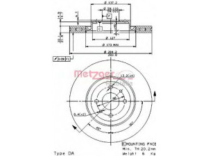 METZGER 24242 E stabdžių diskas 
 Stabdžių sistema -> Diskinis stabdys -> Stabdžių diskas
46445004, 46455892, 60806135, 60810404