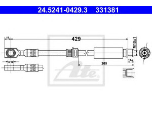ATE 24.5241-0429.3 stabdžių žarnelė 
 Stabdžių sistema -> Stabdžių žarnelės
13136715, 13334943, 5 62 161, 55 62 260
