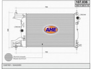 AHE 107.036 radiatorius, variklio aušinimas 
 Aušinimo sistema -> Radiatorius/alyvos aušintuvas -> Radiatorius/dalys
13267651