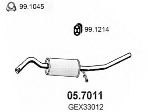 ASSO 05.7011 galinis duslintuvas 
 Išmetimo sistema -> Duslintuvas
GEX33012, GEX33046, GEX33081, GEX33082