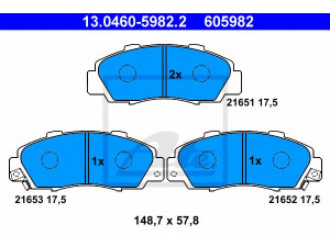 ATE 13.0460-5982.2 stabdžių trinkelių rinkinys, diskinis stabdys 
 Techninės priežiūros dalys -> Papildomas remontas
45022-S10-A00, 45022-S10-A01, 45022-S10-A02
