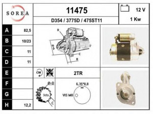 EAI 11475 starteris 
 Elektros įranga -> Starterio sistema -> Starteris
23300N3300, 23300N3301, 23300N3302