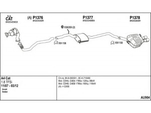 FENNO AU904 išmetimo sistema 
 Išmetimo sistema -> Išmetimo sistema, visa