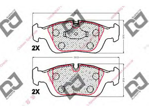 DJ PARTS BP1880 stabdžių trinkelių rinkinys, diskinis stabdys 
 Techninės priežiūros dalys -> Papildomas remontas
34111160356, 34111160357, 34111160532