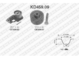 SNR KD459.09 paskirstymo diržo komplektas 
 Techninės priežiūros dalys -> Papildomas remontas
0818-19, 0830-37, 0831-22, 0831-52