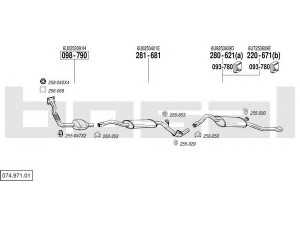 BOSAL 074.971.01 išmetimo sistema 
 Išmetimo sistema -> Išmetimo sistema, visa