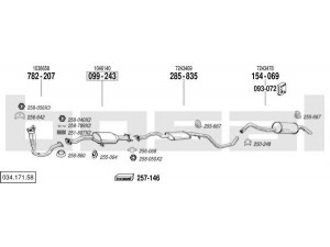 BOSAL 034.171.58 išmetimo sistema 
 Išmetimo sistema -> Išmetimo sistema, visa