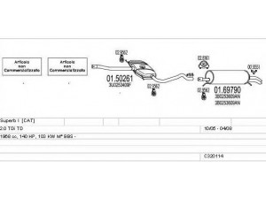 MTS C320114016030 išmetimo sistema 
 Išmetimo sistema -> Išmetimo sistema, visa