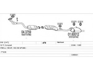 MTS C050031000731 išmetimo sistema 
 Išmetimo sistema -> Išmetimo sistema, visa