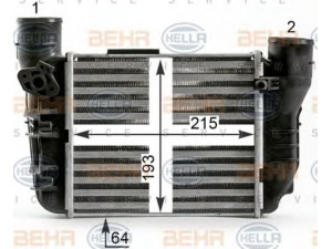 HELLA 8ML 376 900-371 tarpinis suslėgto oro aušintuvas, kompresorius 
 Variklis -> Oro tiekimas -> Įkrovos agregatas (turbo/superįkrova) -> Tarpinis suslėgto oro aušintuvas
8E0 145 805 Q