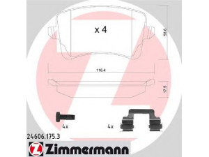 ZIMMERMANN 24606.175.3 stabdžių trinkelių rinkinys, diskinis stabdys 
 Techninės priežiūros dalys -> Papildomas remontas
8K0 698 451, 8K0 698 451 A, 8K0 698 451 B