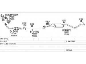 MTS C170046001515 išmetimo sistema 
 Išmetimo sistema -> Išmetimo sistema, visa