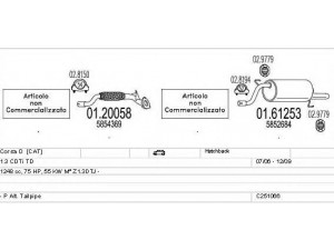 MTS C251066021665 išmetimo sistema 
 Išmetimo sistema -> Išmetimo sistema, visa