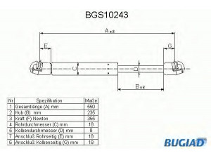 BUGIAD BGS10243 dujinė spyruoklė, bagažinė 
 Priedai -> Bagažinė/pakrovimo skyrius
132704, 90159607