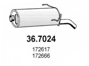 ASSO 36.7024 galinis duslintuvas 
 Išmetimo sistema -> Duslintuvas
172617, 172666
