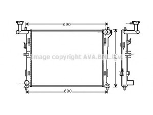 AVA QUALITY COOLING HYA2179 radiatorius, variklio aušinimas 
 Aušinimo sistema -> Radiatorius/alyvos aušintuvas -> Radiatorius/dalys
253102H000, 253102H010, 253102R000