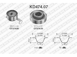 SNR KD474.07 paskirstymo diržo komplektas 
 Techninės priežiūros dalys -> Papildomas remontas
13404-PT0-004, 14510-PT0-003, LHP100440