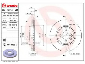 BREMBO 09.8655.21 stabdžių diskas 
 Stabdžių sistema -> Diskinis stabdys -> Stabdžių diskas
34116774984