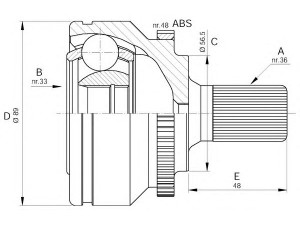 OPEN PARTS CVJ5590.10 jungčių komplektas, kardaninis velenas 
 Ratų pavara -> Sujungimai/komplektas
8251517, 9463379