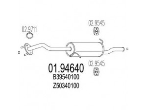 MTS 01.94640 galinis duslintuvas 
 Išmetimo sistema -> Duslintuvas
B39540100, Z50340100, Z50440100