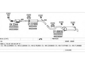 MTS C310155007066 išmetimo sistema 
 Išmetimo sistema -> Išmetimo sistema, visa