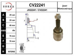 EAI CV22241K jungčių komplektas, kardaninis velenas 
 Ratų pavara -> Sujungimai/komplektas
