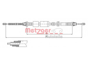 METZGER 11.5502 trosas, stovėjimo stabdys 
 Stabdžių sistema -> Valdymo svirtys/trosai
6854704, 6924890, F5RZ2A635A
