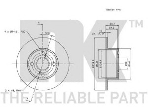 NK 314599 stabdžių diskas 
 Dviratė transporto priemonės -> Stabdžių sistema -> Stabdžių diskai / priedai
4243112190