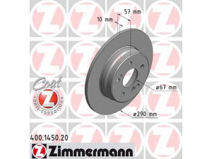 ZIMMERMANN 400.1450.20 stabdžių diskas 
 Dviratė transporto priemonės -> Stabdžių sistema -> Stabdžių diskai / priedai
129 423 0412, 129 423 0412 64