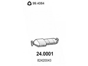 ASSO 24.0001 katalizatoriaus keitiklis 
 Išmetimo sistema -> Katalizatoriaus keitiklis
82420043
