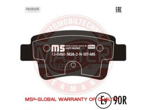 MASTER-SPORT 13046038282N-SET-MS stabdžių trinkelių rinkinys, diskinis stabdys 
 Techninės priežiūros dalys -> Papildomas remontas
77363959