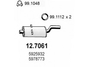 ASSO 12.7061 galinis duslintuvas 
 Išmetimo sistema -> Duslintuvas
5925932, 5978773, 5993101