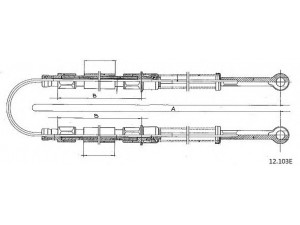CABOR 12.103E trosas, stovėjimo stabdys 
 Stabdžių sistema -> Valdymo svirtys/trosai
SE024167358A