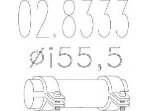 MTS 02.8333 vamzdžių sujungimas, išmetimo sistema 
 Išmetimo sistema -> Surinkimo dalys -> Atskiros surinkimo dalys -> Gnybtas