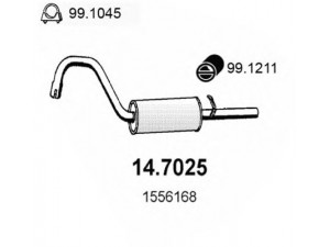 ASSO 14.7025 galinis duslintuvas 
 Išmetimo sistema -> Duslintuvas
1556168, 1571635, 5018628