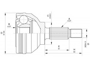 OPEN PARTS CVJ5627.10 jungčių komplektas, kardaninis velenas 
 Ratų pavara -> Sujungimai/komplektas
8200079915, 8200169177, 8200436848