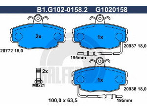 GALFER B1.G102-0158.2 stabdžių trinkelių rinkinys, diskinis stabdys 
 Techninės priežiūros dalys -> Papildomas remontas
4250 41, 4250 70