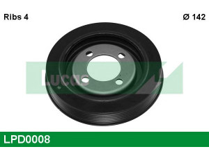 LUCAS ENGINE DRIVE LPD0008 skriemulys, alkūninis velenas 
 Diržinė pavara -> Dirželio skriemulys
0515L6, 0515L6, 80000351, 0515.L6