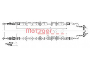 METZGER 11.5865 trosas, stovėjimo stabdys 
 Stabdžių sistema -> Valdymo svirtys/trosai
13153656, 522454