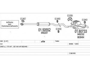 MTS C390166003251 išmetimo sistema 
 Išmetimo sistema -> Išmetimo sistema, visa
