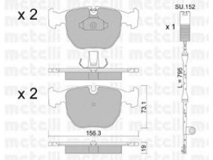 METELLI 22-0559-1K stabdžių trinkelių rinkinys, diskinis stabdys 
 Techninės priežiūros dalys -> Papildomas remontas