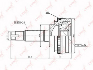 LYNXauto CO-7509A jungčių komplektas, kardaninis velenas 
 Ratų pavara -> Sujungimai/komplektas
43410-12200, 43410-12201, 43410-12210