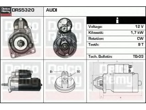DELCO REMY DRS5320 starteris 
 Elektros įranga -> Starterio sistema -> Starteris
068911023L, 068911023LX