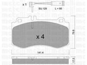 METELLI 22-0827-0K stabdžių trinkelių rinkinys, diskinis stabdys 
 Techninės priežiūros dalys -> Papildomas remontas