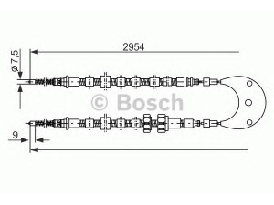 BOSCH 1 987 477 236 trosas, stovėjimo stabdys 
 Stabdžių sistema -> Valdymo svirtys/trosai
6158200, 6161952, 6168200, 83AB 2A60 3AF